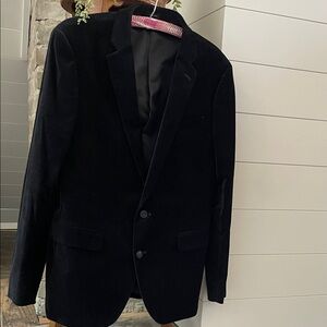 jf j.ferrar Black Velvet Two-Button Sport Coat